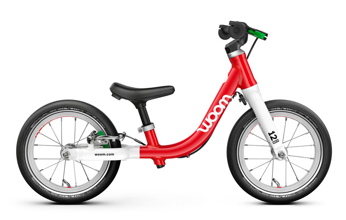 Woom GO 1 12-inch balance bike, side view