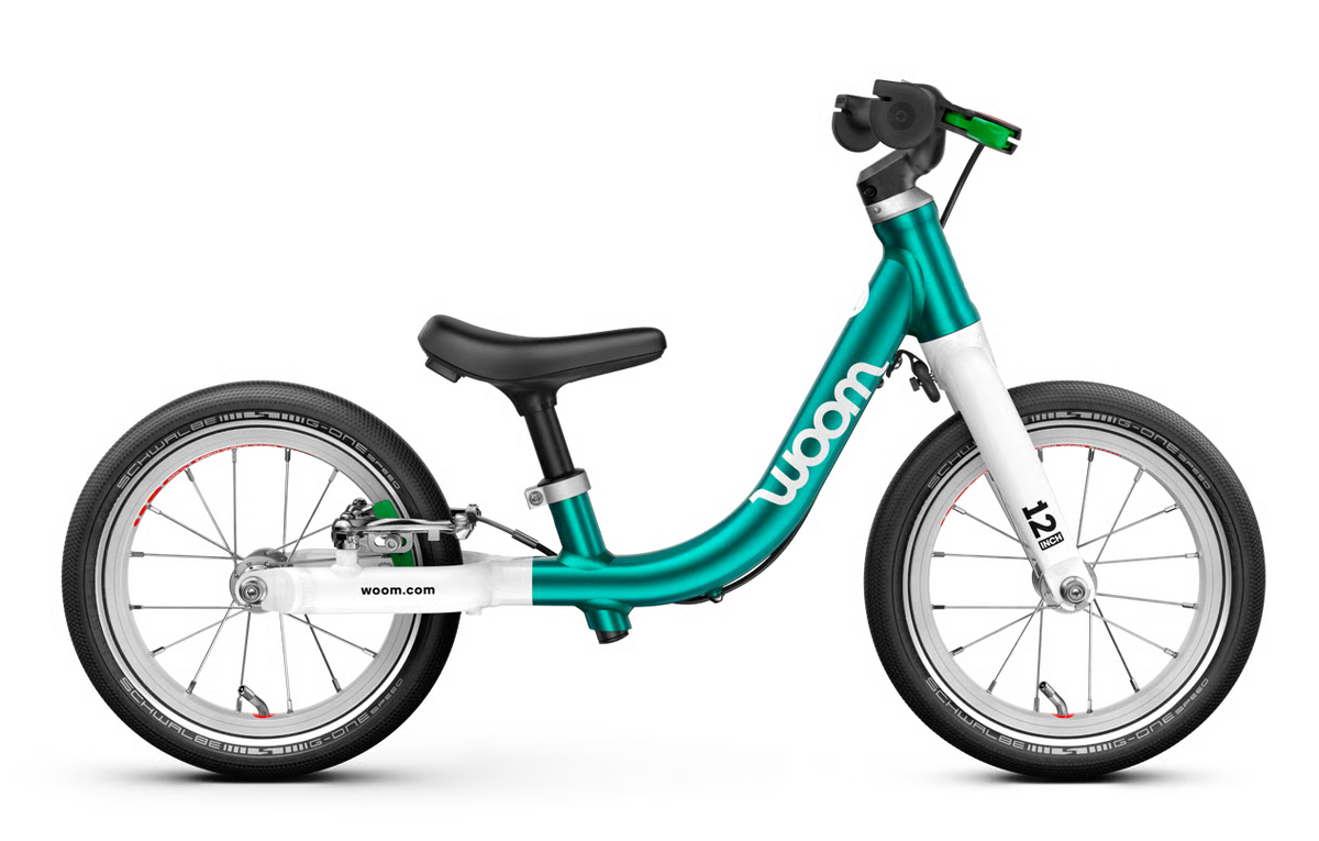 Woom GO 1 12-inch balance bike, side view