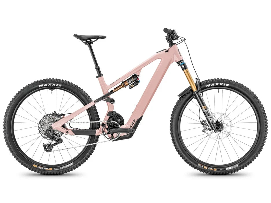Moustache Samedi 29 Game 160.8 full suspension e-bike in Dusty Mauve Glossy