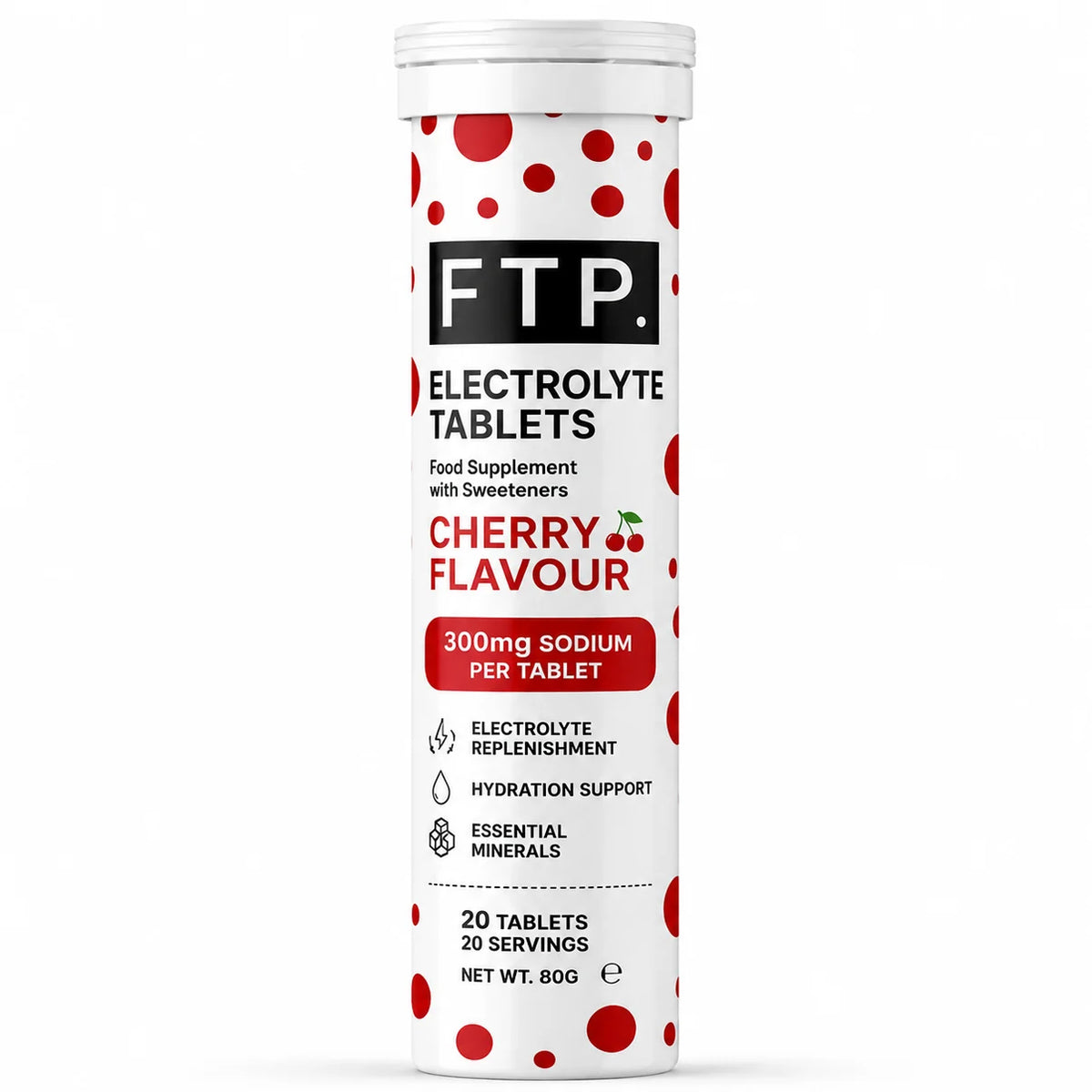 FTP Electrolyte Tabs – Cherry Flavour (Tube of 20)