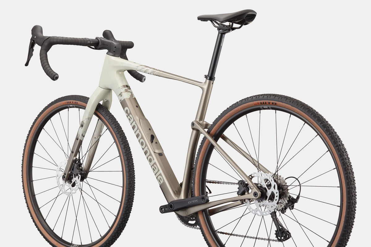 Cannondale Topstone Carbon 3 GRX 2x Chalk – rear three-quarter view