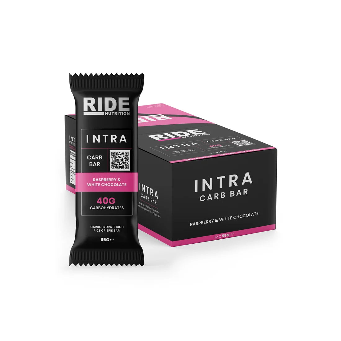 RIDE Nutrition Intra Carb Bar Raspberry and White Chocolate 40g carbohydrates